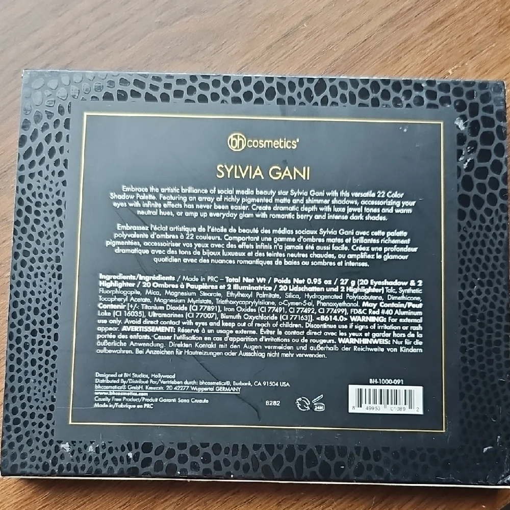 New Sylvia Gani BH Cosmetics 22-Color Eyeshadow Palette With 2 Highlighters